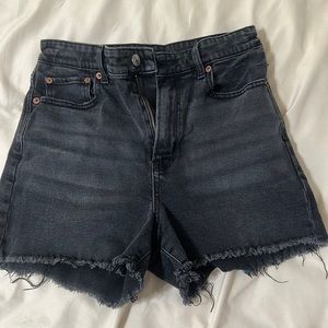 American eagle waist 27 distressed black shorts